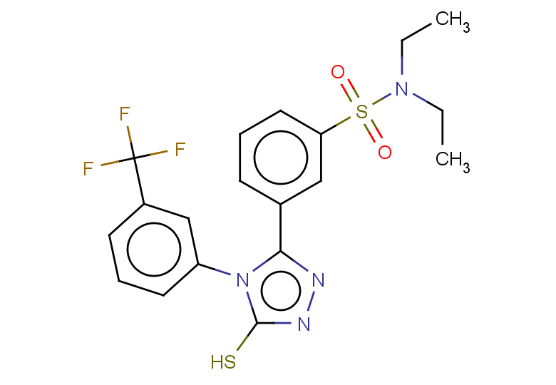 N,N-diethyl-3-{5-sulfanyl-4-[3-(trifluoromethyl)phenyl]-4H-1,2,4-triazol-3-yl}benzene-1-sulfonamide