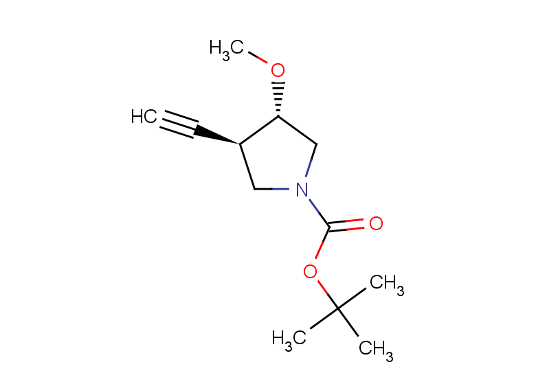 rac-tert-butyl (3R,4S)-3-ethynyl-4-methoxypyrrolidine-1-carboxylate, trans