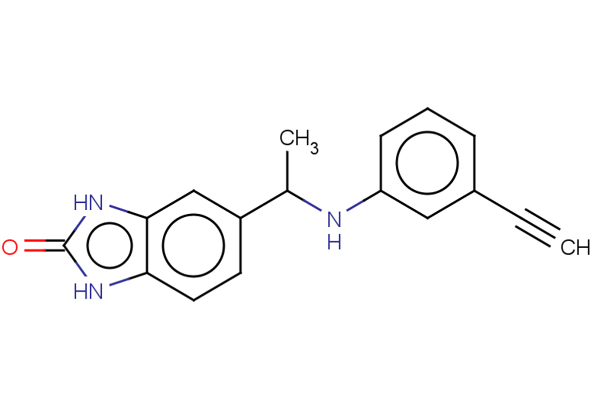 5-{1-[(3-ethynylphenyl)amino]ethyl}-2,3-dihydro-1H-1,3-benzodiazol-2-one