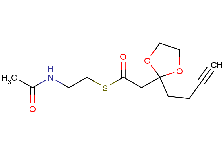 N-[2-({2-[2-(but-3-yn-1-yl)-1,3-dioxolan-2-yl]acetyl}sulfanyl)ethyl]acetamide
