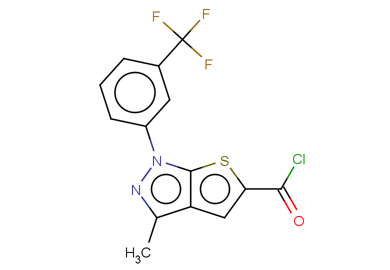 3-methyl-1-[3-(trifluoromethyl)phenyl]-1H-thieno[2,3-c]pyrazole-5-carbonyl chloride