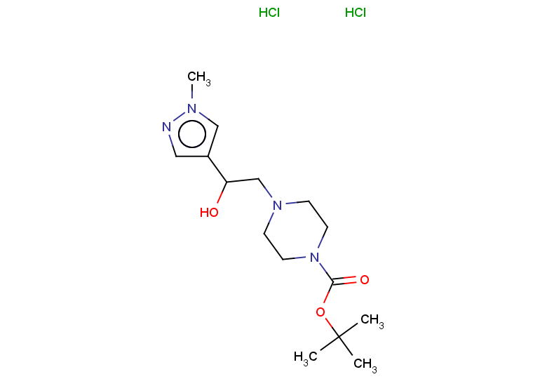 tert-butyl 4-[2-hydroxy-2-(1-methyl-1H-pyrazol-4-yl)ethyl]piperazine-1-carboxylate dihydrochloride