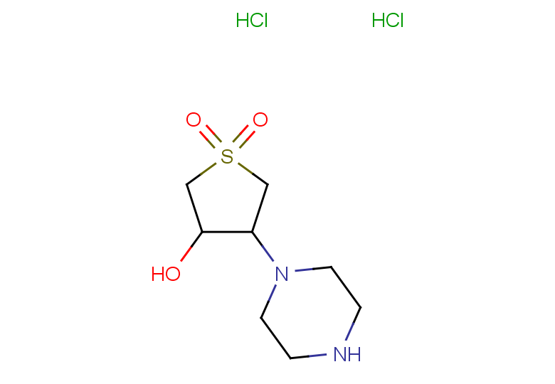 3-hydroxy-4-(piperazin-1-yl)-1lambda6-thiolane-1,1-dione dihydrochloride