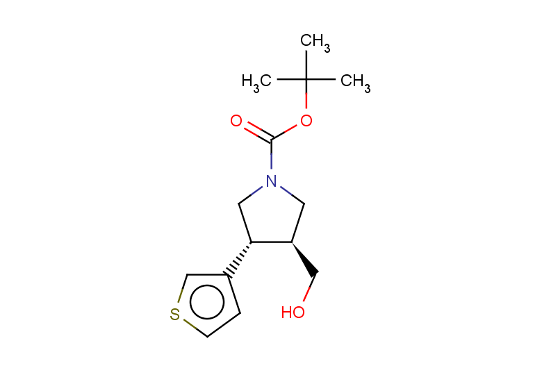rac-tert-butyl (3R,4S)-3-(hydroxymethyl)-4-(thiophen-3-yl)pyrrolidine-1-carboxylate, trans