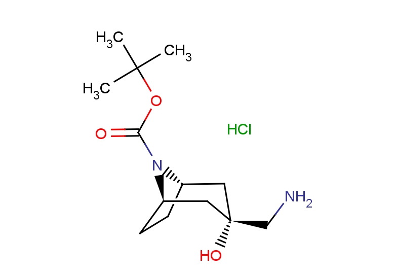 rac-tert-butyl (1R,3S,5S)-3-(aminomethyl)-3-hydroxy-8-azabicyclo[3.2.1]octane-8-carboxylate hydrochloride