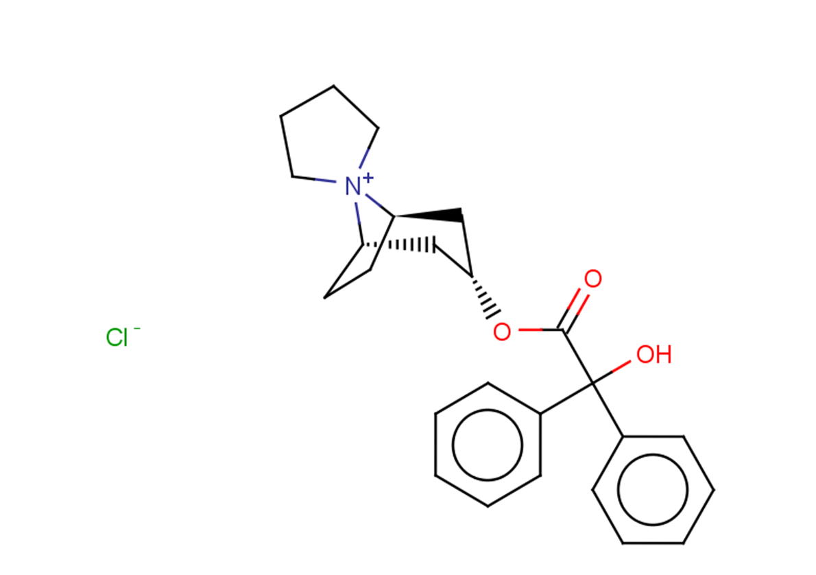 (1S,3R,5R)-3-[(2-hydroxy-2,2-diphenylacetyl)oxy]-8$l^{5}-azaspiro[bicyclo[3.2.1]octane-8,1'-pyrrolidin]-8-ylium chloride