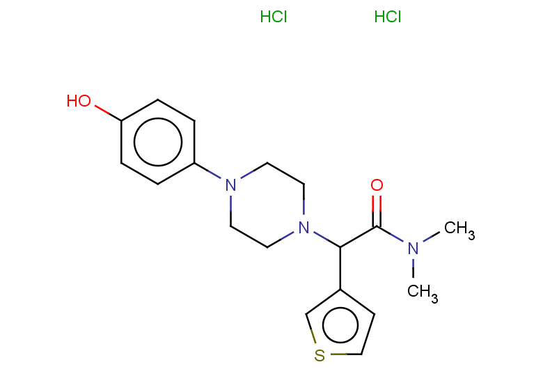 2-[4-(4-hydroxyphenyl)piperazin-1-yl]-N,N-dimethyl-2-(thiophen-3-yl)acetamide dihydrochloride