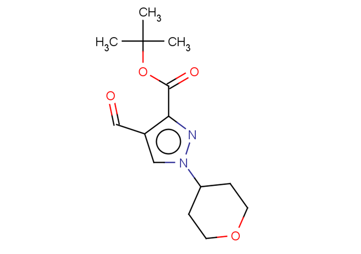 tert-butyl 4-formyl-1-(oxan-4-yl)-1H-pyrazole-3-carboxylate