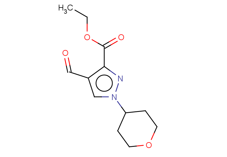 ethyl 4-formyl-1-(oxan-4-yl)-1H-pyrazole-3-carboxylate