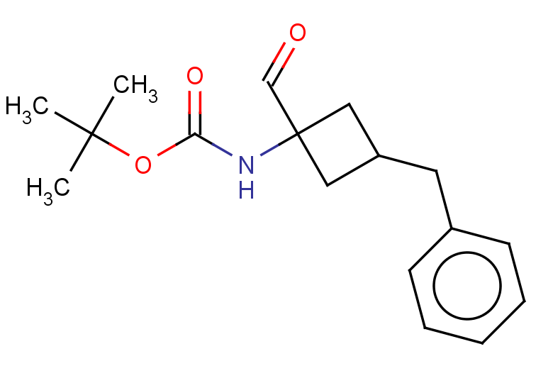 tert-butyl N-(3-benzyl-1-formylcyclobutyl)carbamate