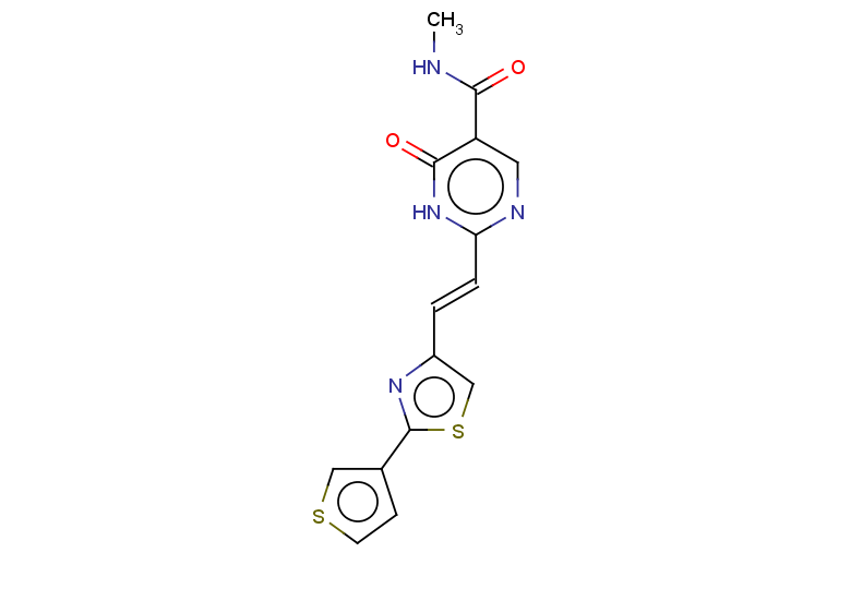N-methyl-6-oxo-2-[(E)-2-[2-(thiophen-3-yl)-1,3-thiazol-4-yl]ethenyl]-1,6-dihydropyrimidine-5-carboxamide