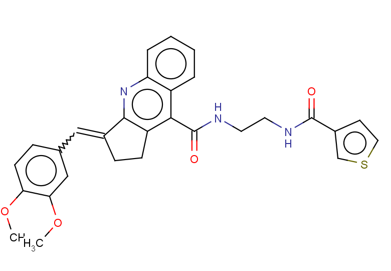 N-[2-({3-[(3,4-dimethoxyphenyl)methylidene]-1H,2H,3H-cyclopenta[b]quinolin-9-yl}formamido)ethyl]thiophene-3-carboxamide