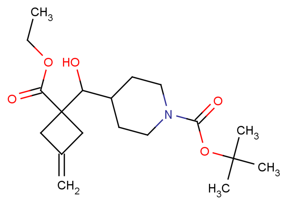 tert-butyl 4-{[1-(ethoxycarbonyl)-3-methylidenecyclobutyl](hydroxy)methyl}piperidine-1-carboxylate