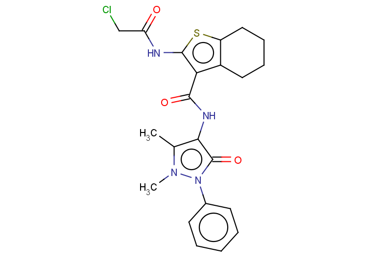 2-(2-chloroacetamido)-N-(1,5-dimethyl-3-oxo-2-phenyl-2,3-dihydro-1H-pyrazol-4-yl)-4,5,6,7-tetrahydro-1-benzothiophene-3-carboxamide