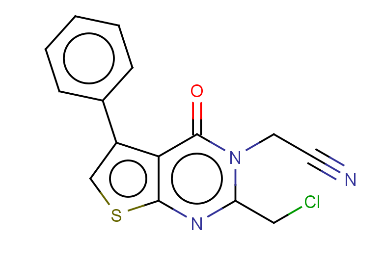 2-[2-(chloromethyl)-4-oxo-5-phenyl-3H,4H-thieno[2,3-d]pyrimidin-3-yl]acetonitrile