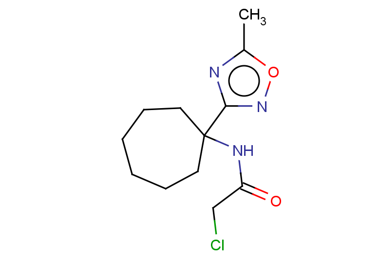 2-chloro-N-[1-(5-methyl-1,2,4-oxadiazol-3-yl)cycloheptyl]acetamide