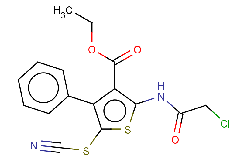 ethyl 2-(2-chloroacetamido)-5-(cyanosulfanyl)-4-phenylthiophene-3-carboxylate