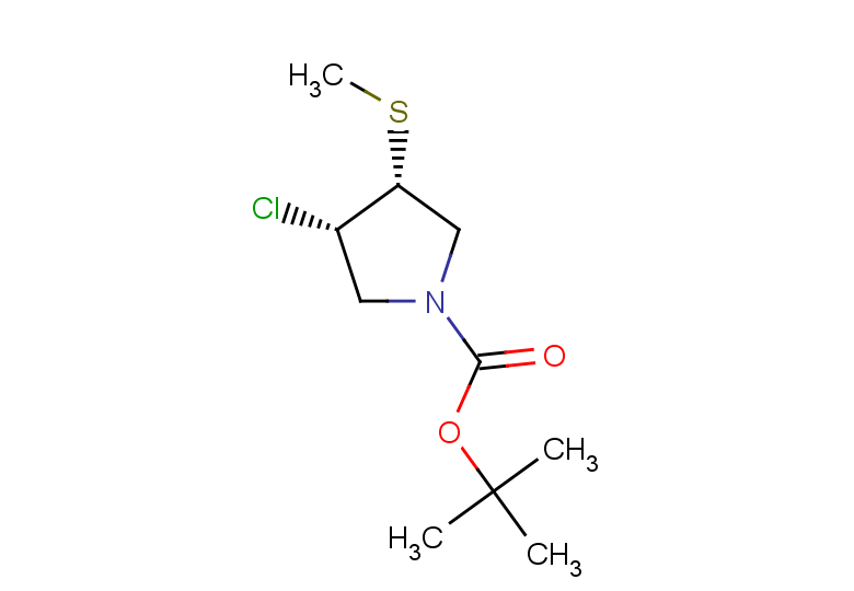 rac-tert-butyl (3R,4S)-3-chloro-4-(methylsulfanyl)pyrrolidine-1-carboxylate, cis