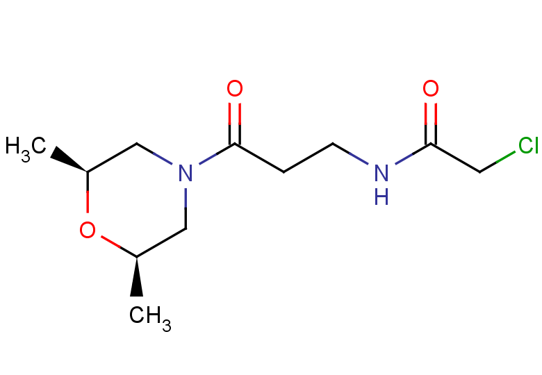 2-chloro-N-{3-[(2R,6S)-2,6-dimethylmorpholin-4-yl]-3-oxopropyl}acetamide