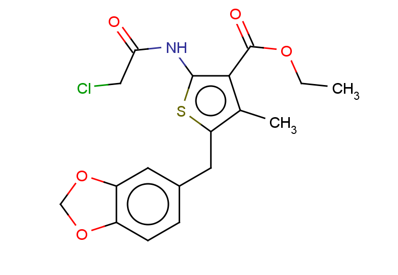 ethyl 5-(1,3-dioxaindan-5-ylmethyl)-2-(2-chloroacetamido)-4-methylthiophene-3-carboxylate
