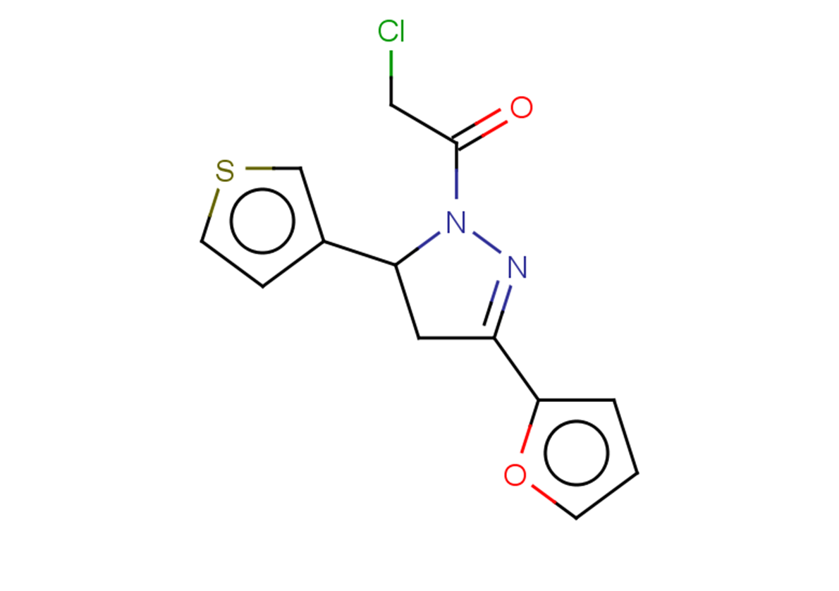 2-chloro-1-[3-(furan-2-yl)-5-(thiophen-3-yl)-4,5-dihydro-1H-pyrazol-1-yl]ethan-1-one