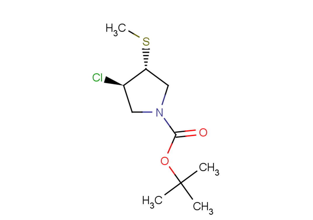 rac-tert-butyl (3R,4R)-3-chloro-4-(methylsulfanyl)pyrrolidine-1-carboxylate, trans