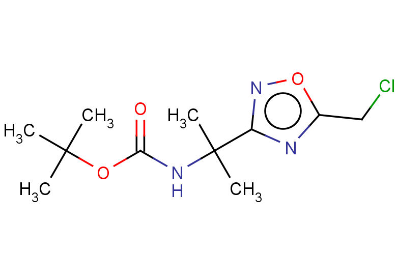 tert-butyl N-{2-[5-(chloromethyl)-1,2,4-oxadiazol-3-yl]propan-2-yl}carbamate