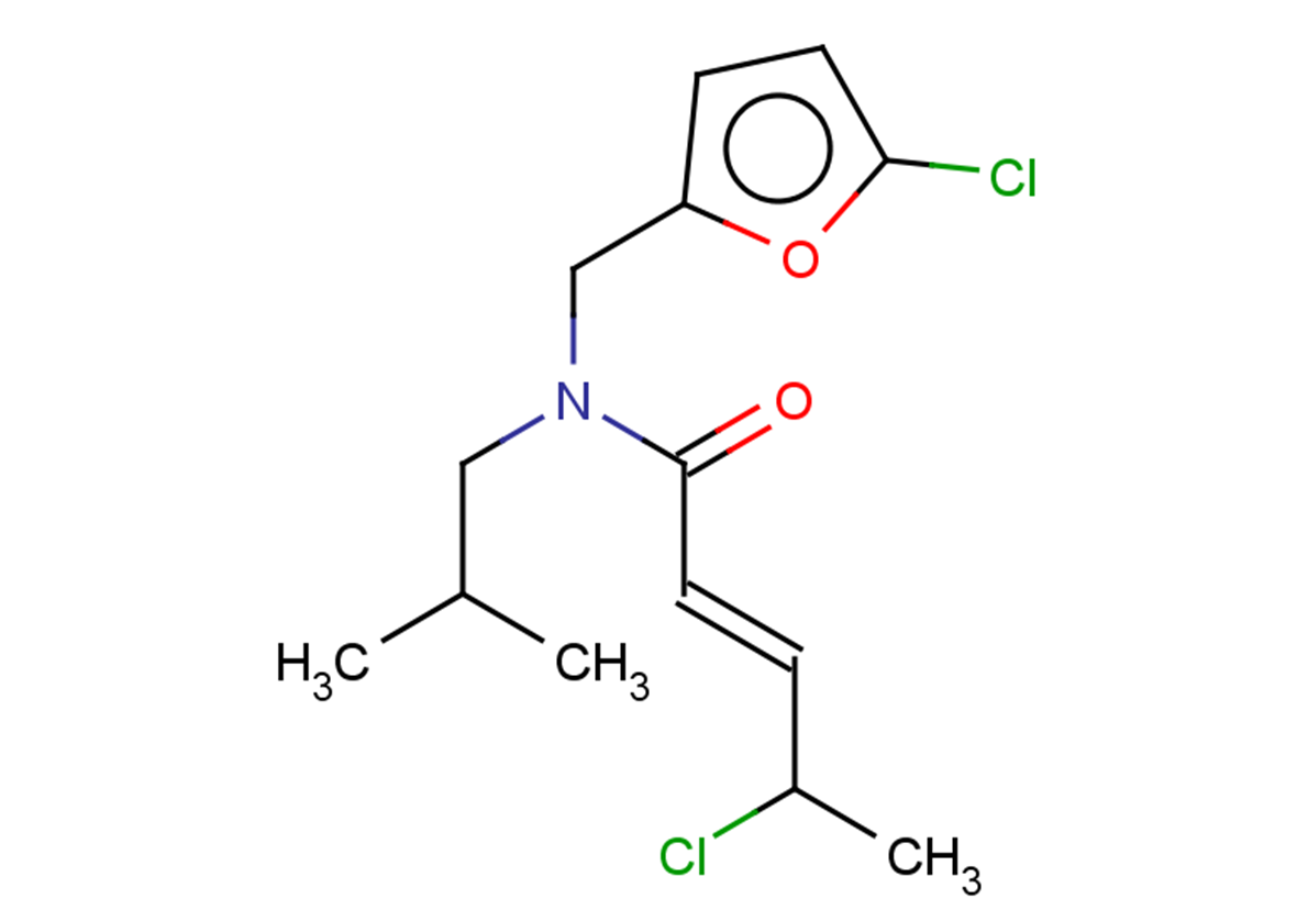 (2E)-4-chloro-N-[(5-chlorofuran-2-yl)methyl]-N-(2-methylpropyl)pent-2-enamide