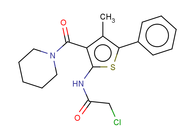 2-chloro-N-[4-methyl-5-phenyl-3-(piperidine-1-carbonyl)thiophen-2-yl]acetamide