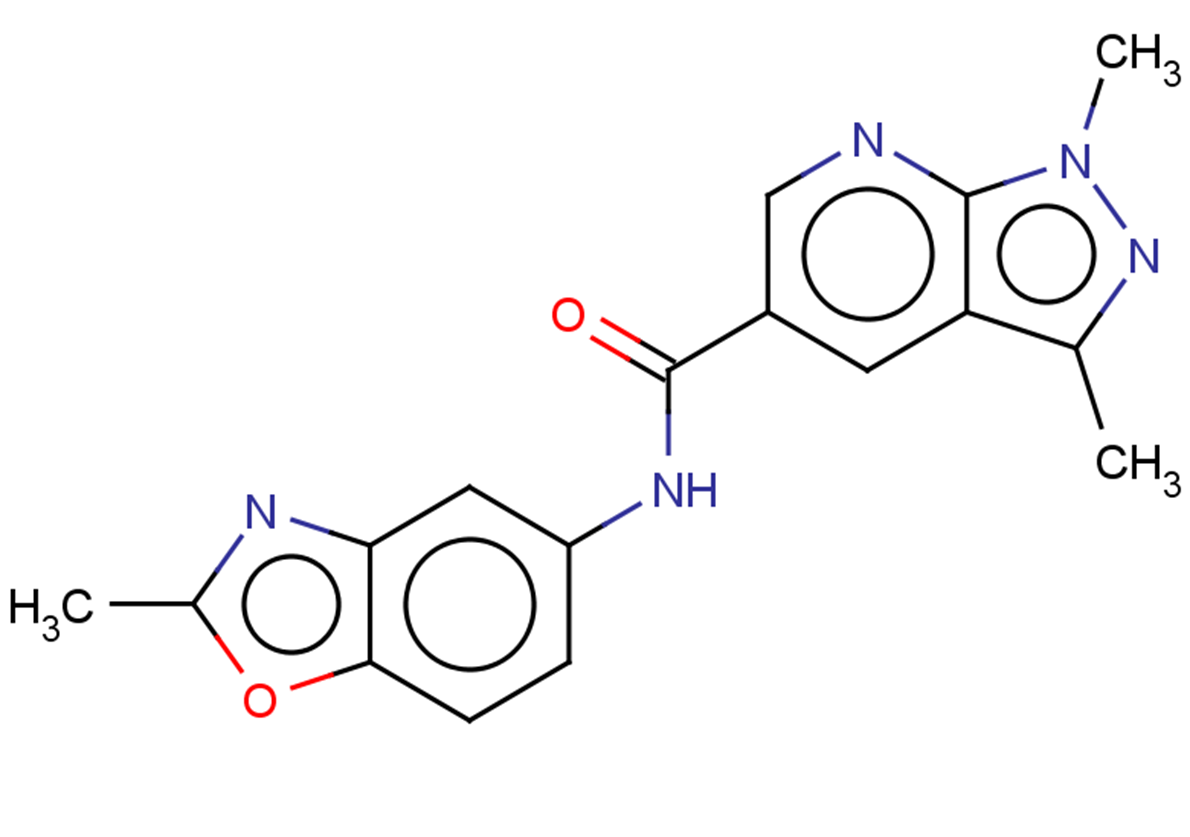 1,3-dimethyl-N-(2-methyl-1,3-benzoxazol-5-yl)-1H-pyrazolo[3,4-b]pyridine-5-carboxamide