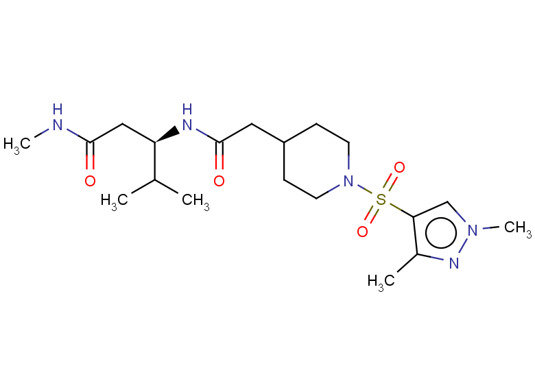(3R)-3-(2-{1-[(1,3-dimethyl-1H-pyrazol-4-yl)sulfonyl]piperidin-4-yl}acetamido)-N,4-dimethylpentanamide
