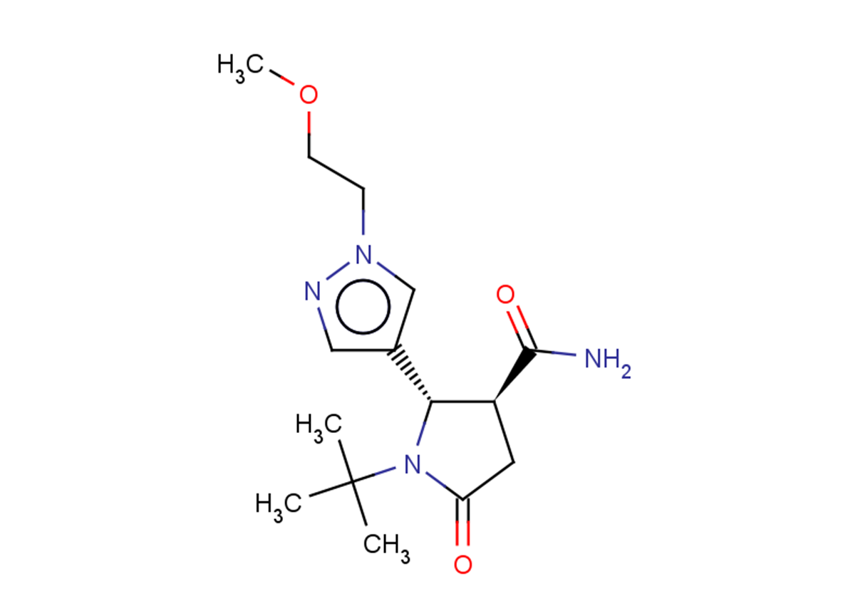 rac-(2R,3R)-1-tert-butyl-2-[1-(2-methoxyethyl)-1H-pyrazol-4-yl]-5-oxopyrrolidine-3-carboxamide, trans