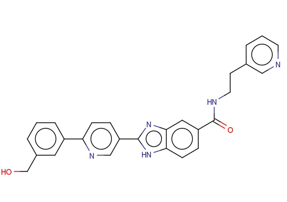 2-{6-[3-(hydroxymethyl)phenyl]pyridin-3-yl}-N-[2-(pyridin-3-yl)ethyl]-1H-1,3-benzodiazole-5-carboxamide