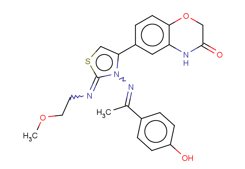 6-(3-{[1-(4-hydroxyphenyl)ethylidene]amino}-2-[(2-methoxyethyl)imino]-2,3-dihydro-1,3-thiazol-4-yl)-3,4-dihydro-2H-1,4-benzoxazin-3-one