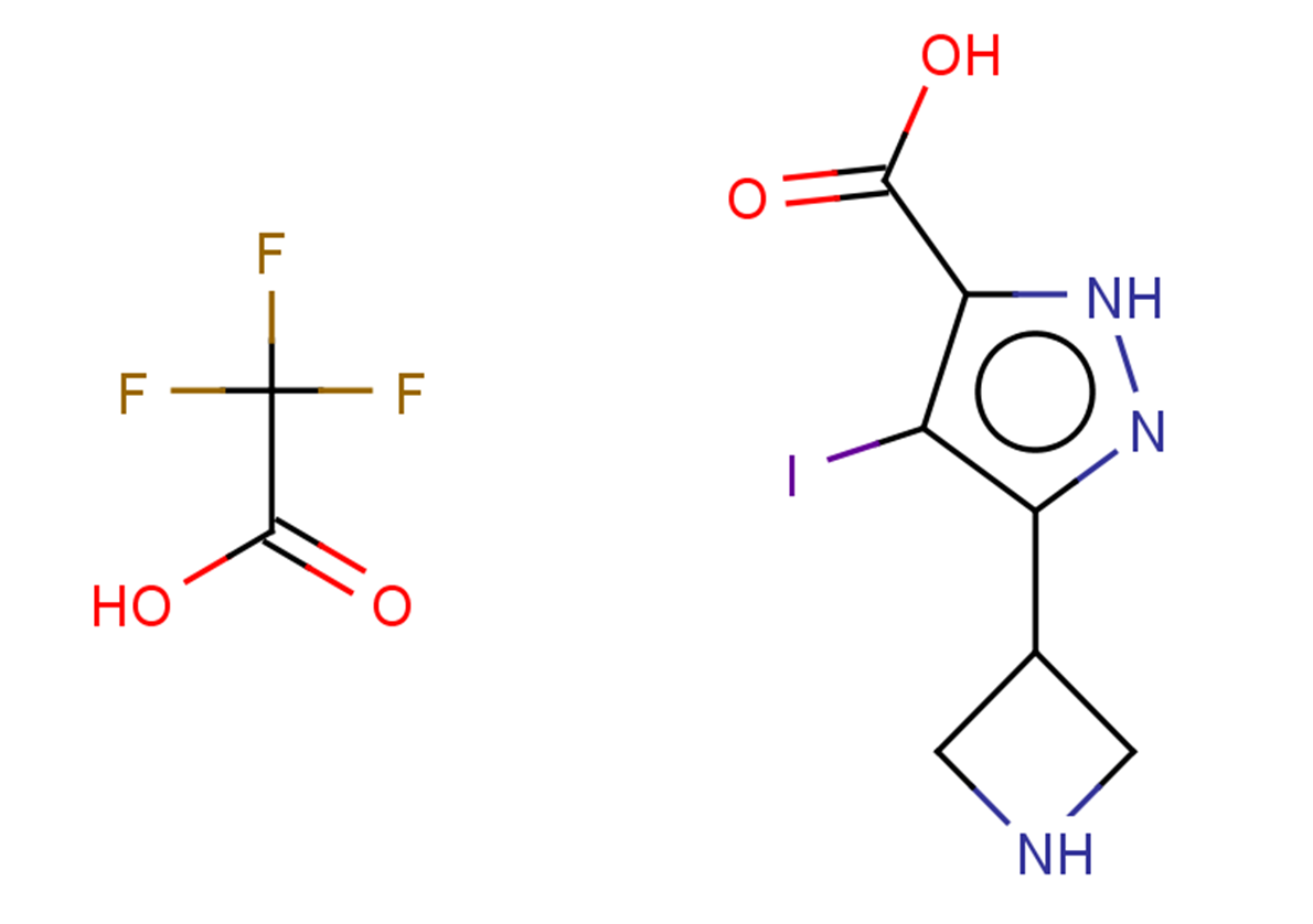 3-(azetidin-3-yl)-4-iodo-1H-pyrazole-5-carboxylic acid, trifluoroacetic acid