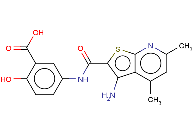 5-{3-amino-4,6-dimethylthieno[2,3-b]pyridine-2-amido}-2-hydroxybenzoic acid