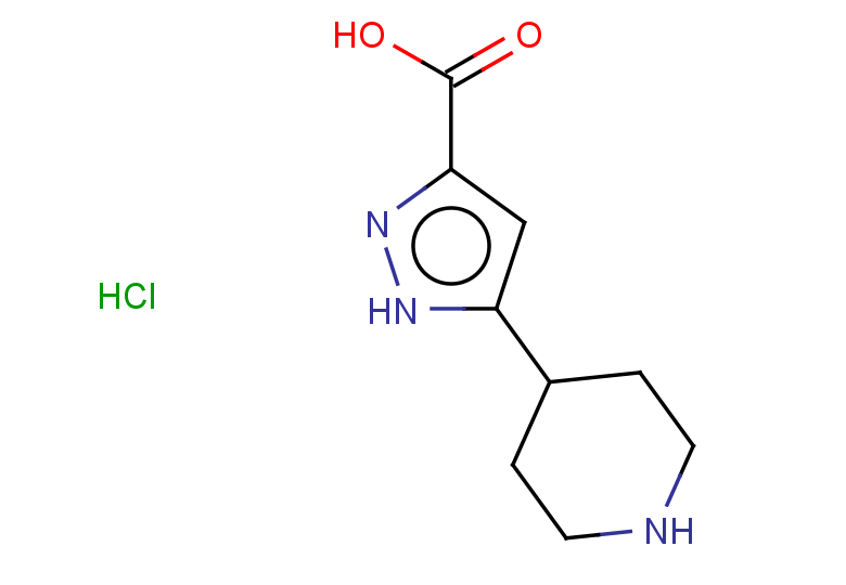 5-(piperidin-4-yl)-1H-pyrazole-3-carboxylic acid hydrochloride