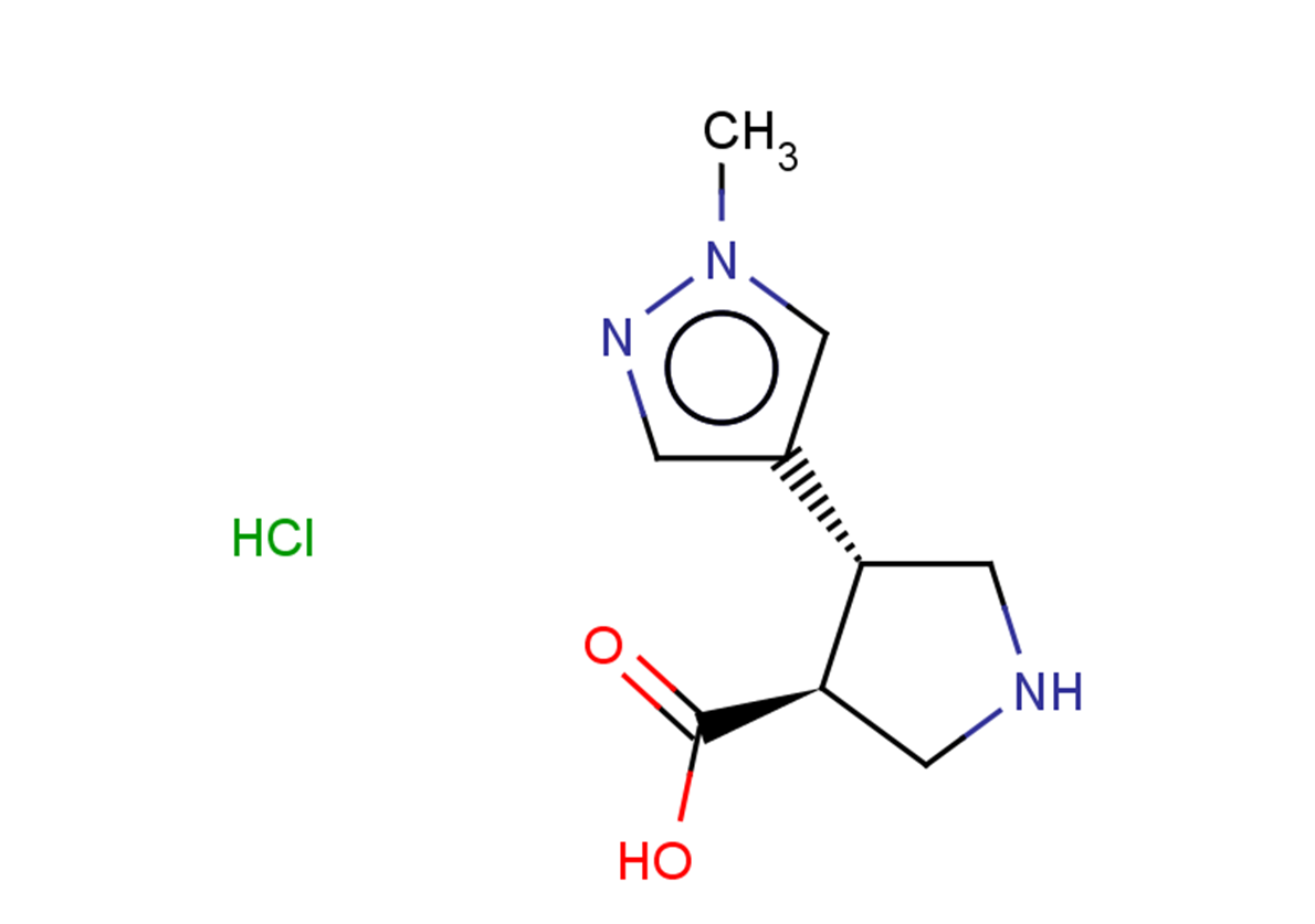 rac-(3R,4S)-4-(1-methyl-1H-pyrazol-4-yl)pyrrolidine-3-carboxylic acid hydrochloride, trans