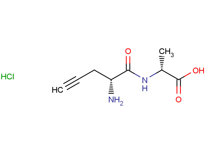 (2R)-2-[(2R)-2-aminopent-4-ynamido]propanoic acid hydrochloride