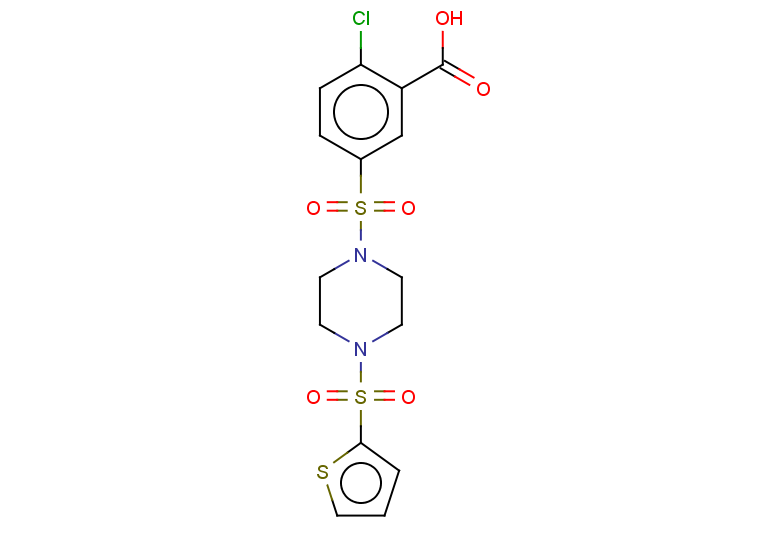 2-chloro-5-{[4-(thiophene-2-sulfonyl)piperazin-1-yl]sulfonyl}benzoic acid