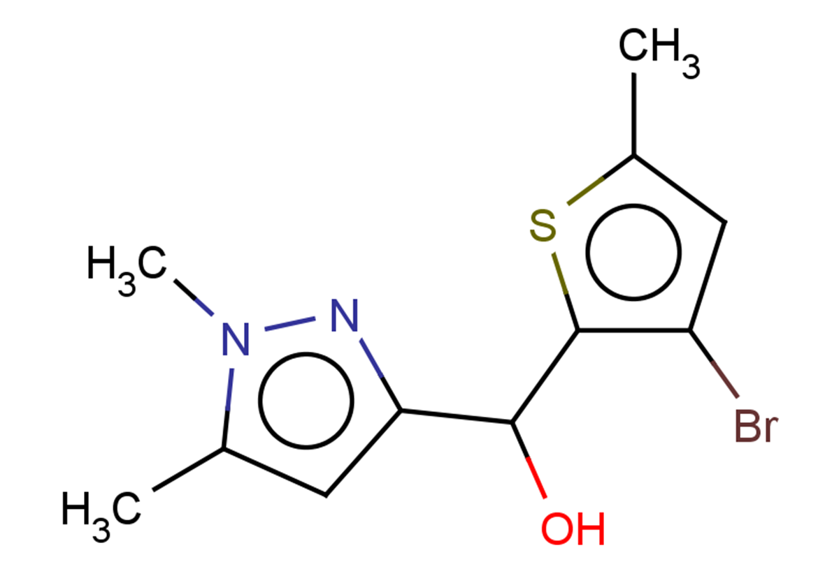 (3-bromo-5-methylthiophen-2-yl)(1,5-dimethyl-1H-pyrazol-3-yl)methanol