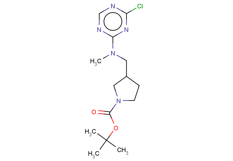 tert-butyl 3-{[(4-chloro-1,3,5-triazin-2-yl)(methyl)amino]methyl}pyrrolidine-1-carboxylate
