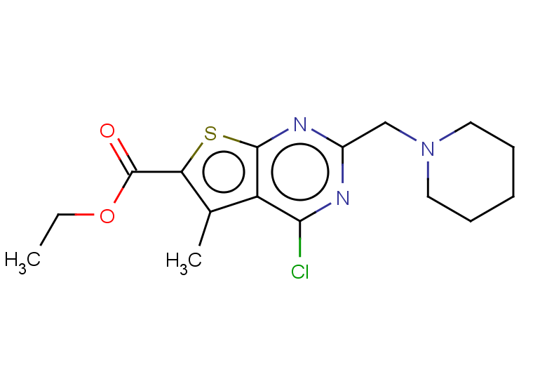 ethyl 4-chloro-5-methyl-2-[(piperidin-1-yl)methyl]thieno[2,3-d]pyrimidine-6-carboxylate