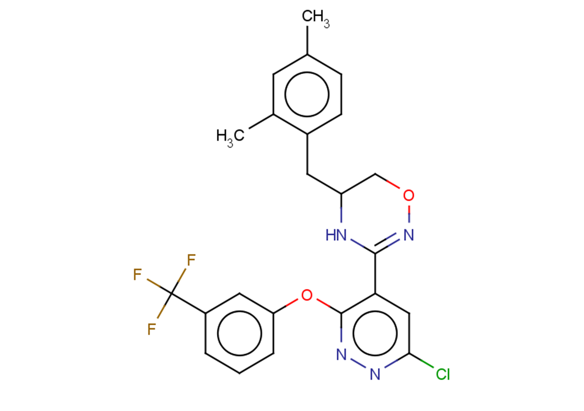 3-{6-chloro-3-[3-(trifluoromethyl)phenoxy]pyridazin-4-yl}-5-[(2,4-dimethylphenyl)methyl]-5,6-dihydro-4H-1,2,4-oxadiazine