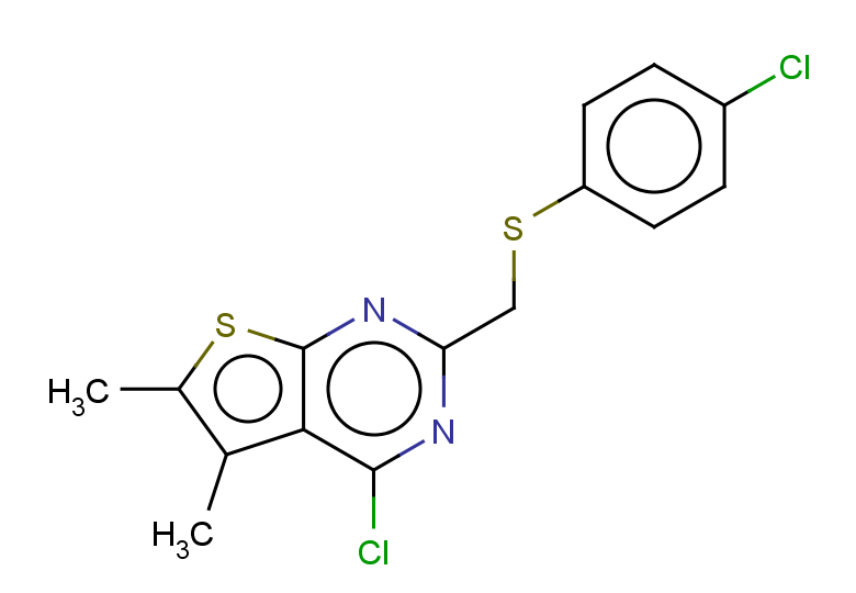 4-chloro-2-{[(4-chlorophenyl)sulfanyl]methyl}-5,6-dimethylthieno[2,3-d]pyrimidine