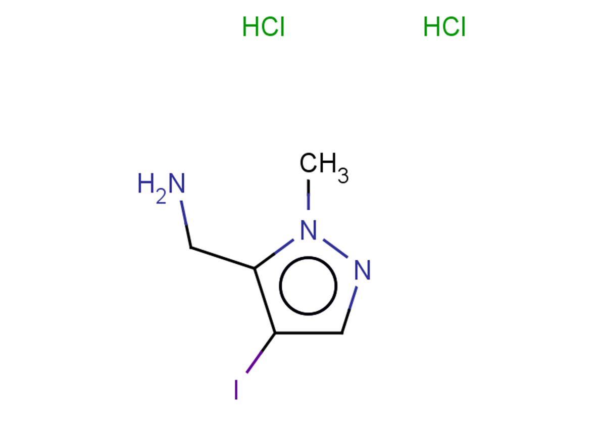 (4-iodo-1-methyl-1H-pyrazol-5-yl)methanamine dihydrochloride