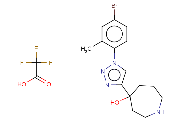 2,2,2-trifluoroacetic acid; 4-[1-(4-bromo-2-methylphenyl)-1H-1,2,3-triazol-4-yl]azepan-4-ol