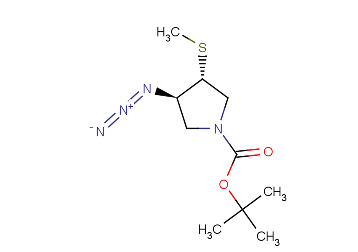 rac-tert-butyl (3R,4R)-3-azido-4-(methylsulfanyl)pyrrolidine-1-carboxylate, trans