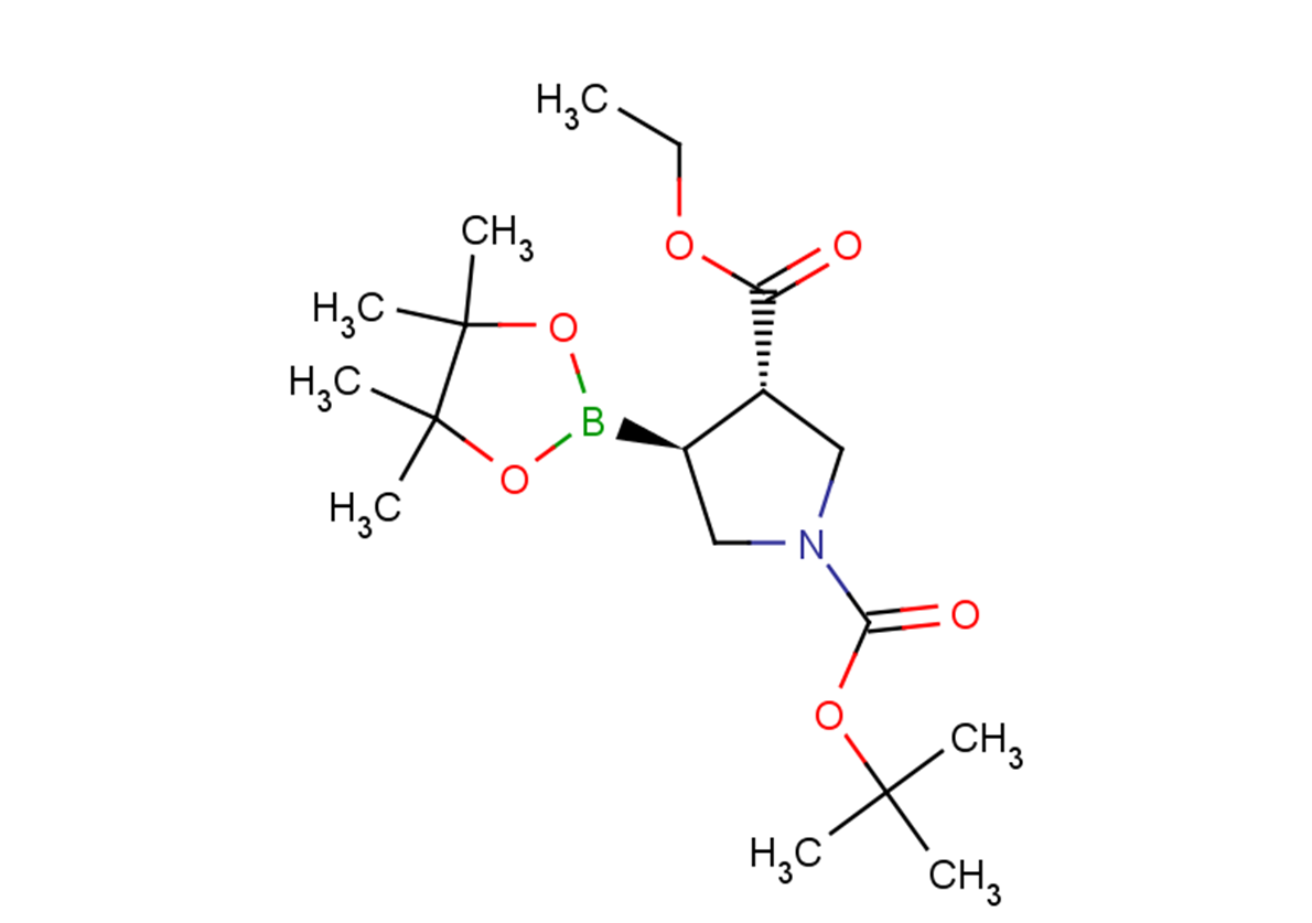 1-tert-butyl 3-ethyl 4-(tetramethyl-1,3,2-dioxaborolan-2-yl)pyrrolidine-1,3-dicarboxylate, trans