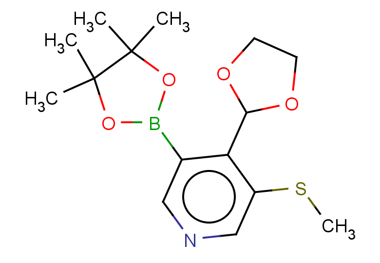 4-(1,3-dioxolan-2-yl)-3-(methylsulfanyl)-5-(4,4,5,5-tetramethyl-1,3,2-dioxaborolan-2-yl)pyridine